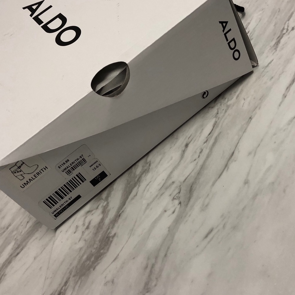 NWT Aldo Gold Studded Umalerith Boot Black - 7 - Picture 6 of 6